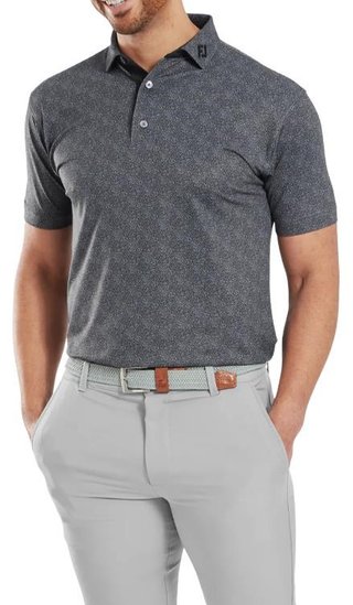 FootJoy Speckle Print Pique polo da uomo, nero/flint