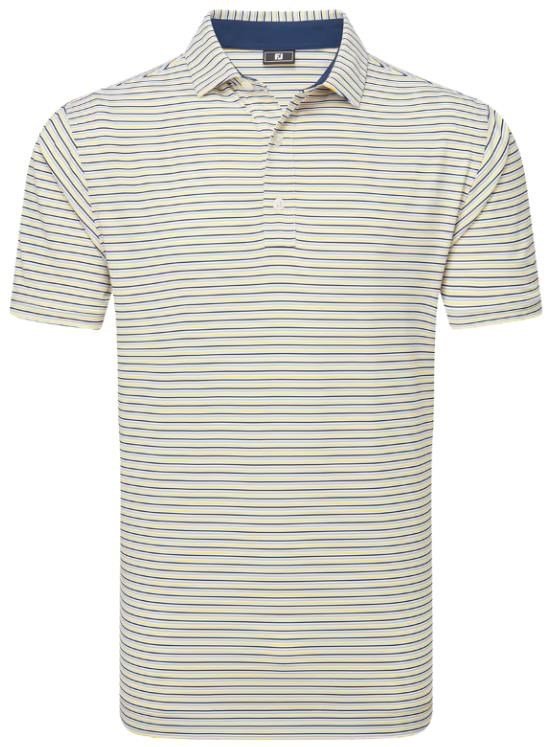 FootJoy Balance Stripe Lisle polo uomo, bianco/navy/grigio/taxi