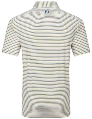 FootJoy Balance Stripe Lisle polo uomo, bianco/navy/grigio/taxi
