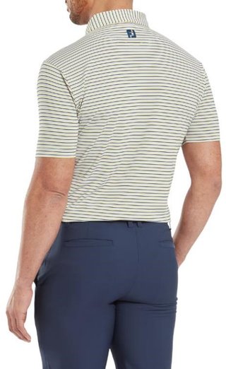 FootJoy Balance Stripe Lisle polo uomo, bianco/navy/grigio/taxi