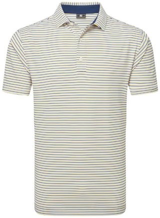 FootJoy Balance Stripe Lisle polo da uomo, blu jay/bianco/pistacchio/arancione