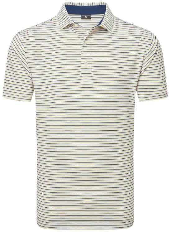 FootJoy Balance Stripe Lisle polo da uomo, blu jay/bianco/pistacchio/arancione