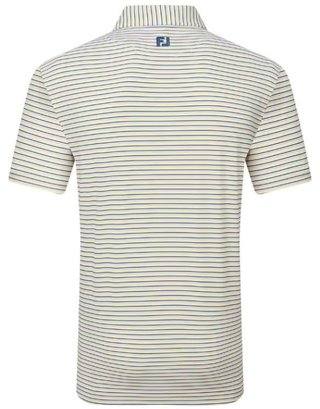 FootJoy Balance Stripe Lisle polo da uomo, blu jay/bianco/pistacchio/arancione
