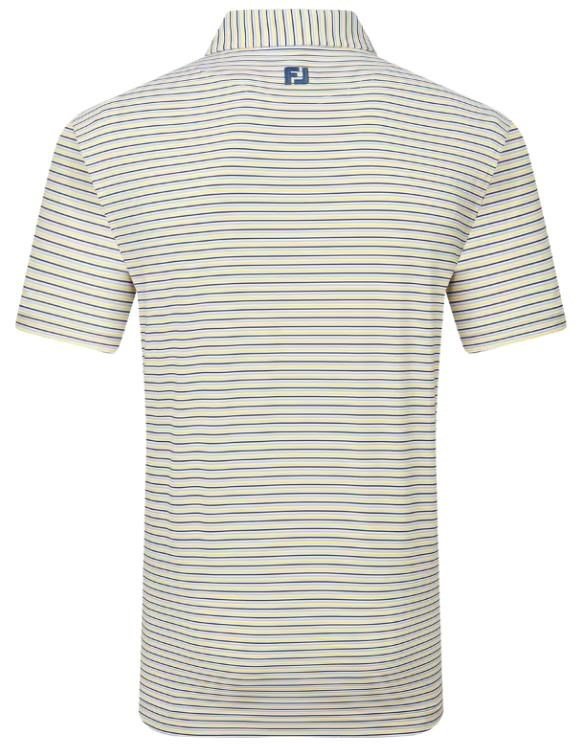 FootJoy Balance Stripe Lisle polo da uomo, blu jay/bianco/pistacchio/arancione