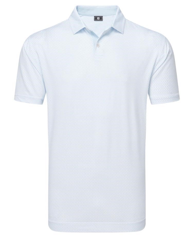 FootJoy Irongate Print Lisle polo uomo, white/skyway