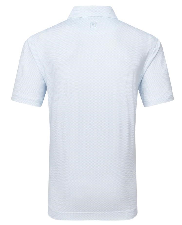 FootJoy Irongate Print Lisle polo uomo, white/skyway