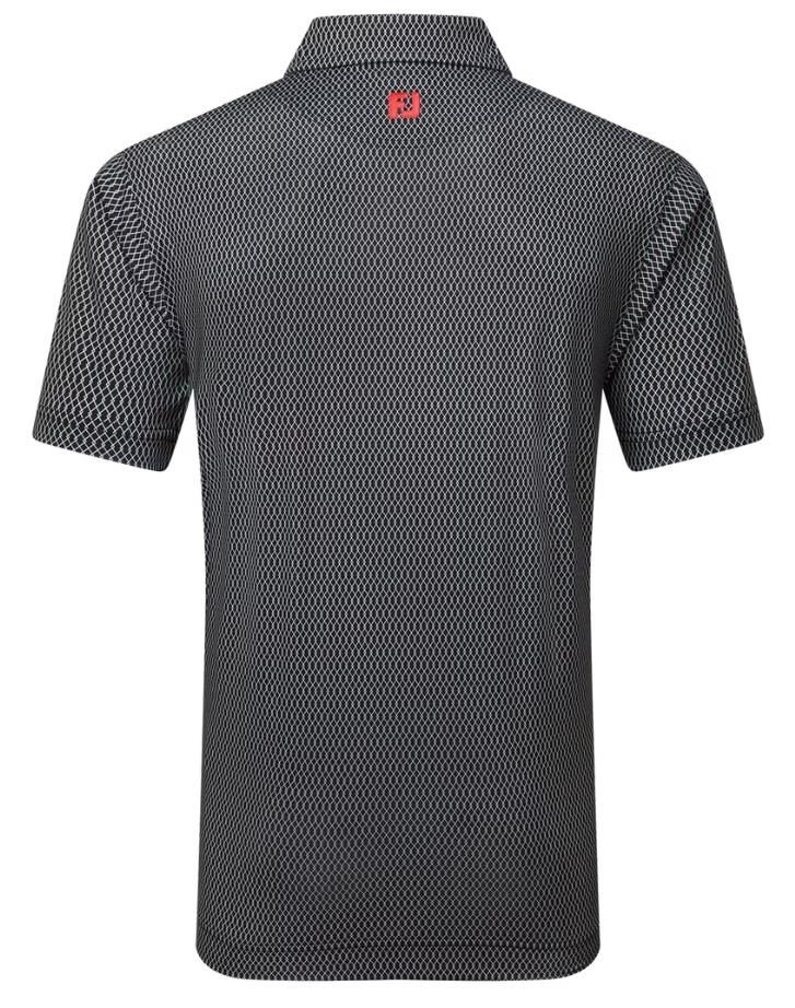 FootJoy Irongate Print Lisle polo da uomo, nero/bianco