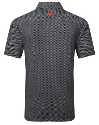 FootJoy Irongate Print Lisle polo da uomo, nero/bianco