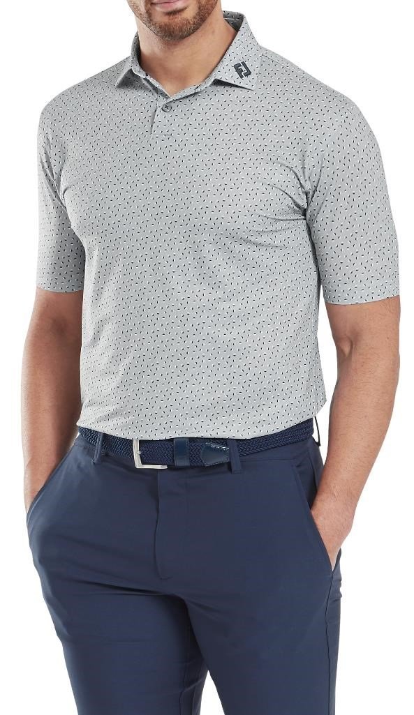FootJoy Bounce Print Pique polo da uomo, grigio