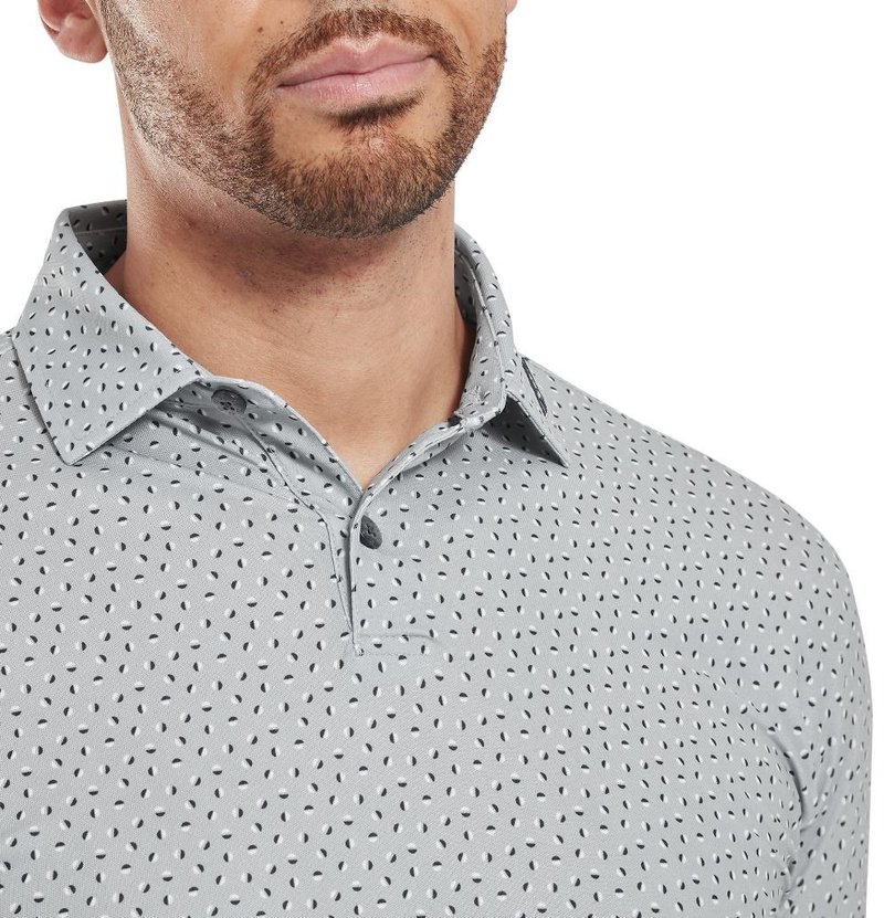 FootJoy Bounce Print Pique polo da uomo, grigio