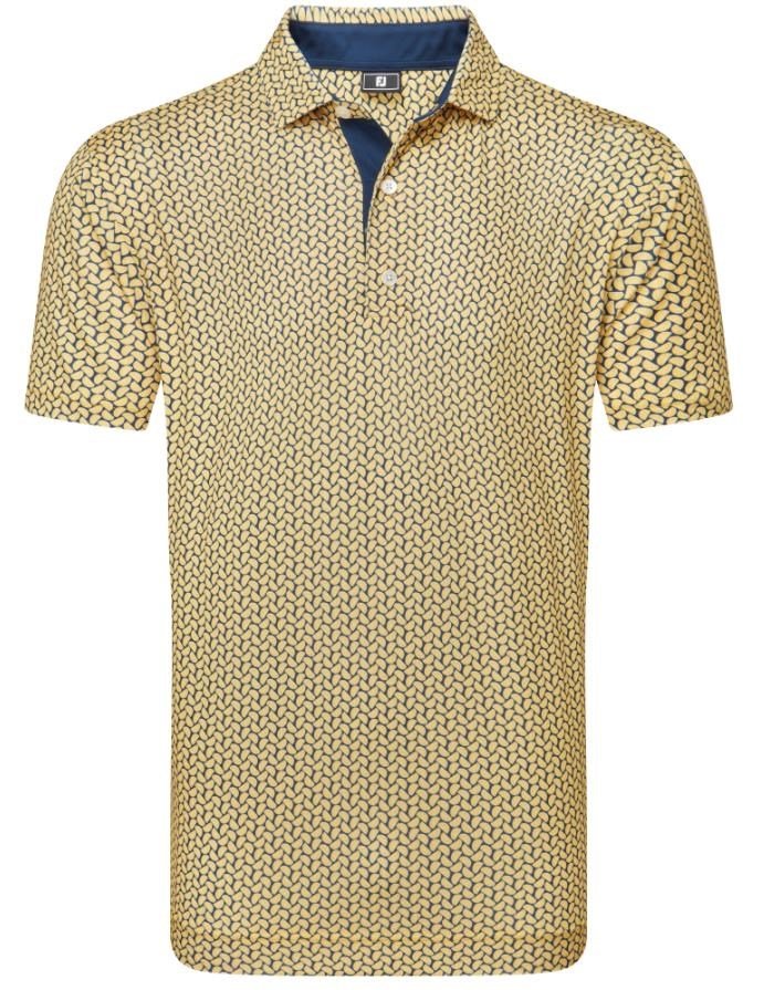 FootJoy Citrus Print Lisle polo da uomo, taxi/navy