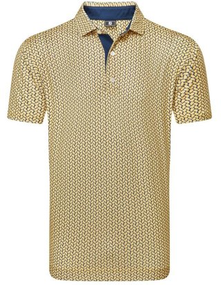 FootJoy Citrus Print Lisle polo da uomo, taxi/navy