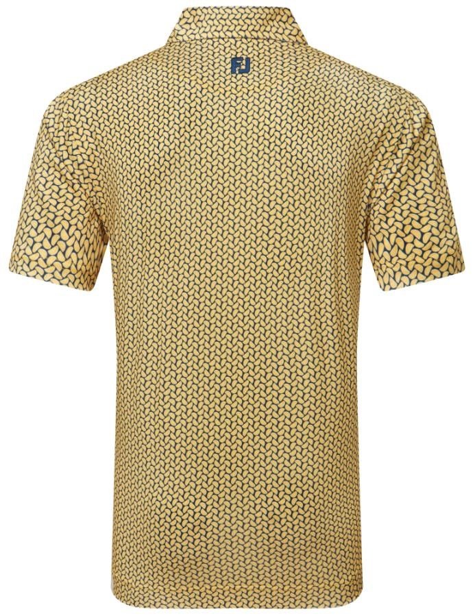 FootJoy Citrus Print Lisle polo da uomo, taxi/navy