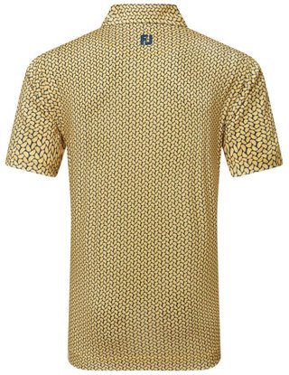 FootJoy Citrus Print Lisle polo da uomo, taxi/navy