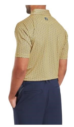 FootJoy Citrus Print Lisle polo da uomo, taxi/navy