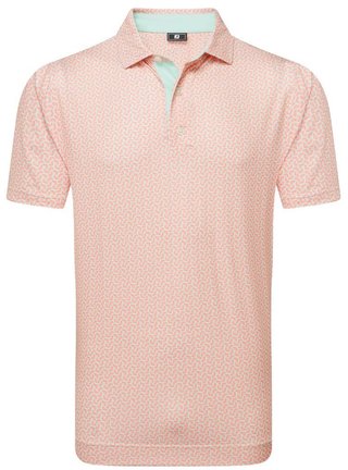 FootJoy Citrus Print Lisle polo da uomo, arancione/pistacchio