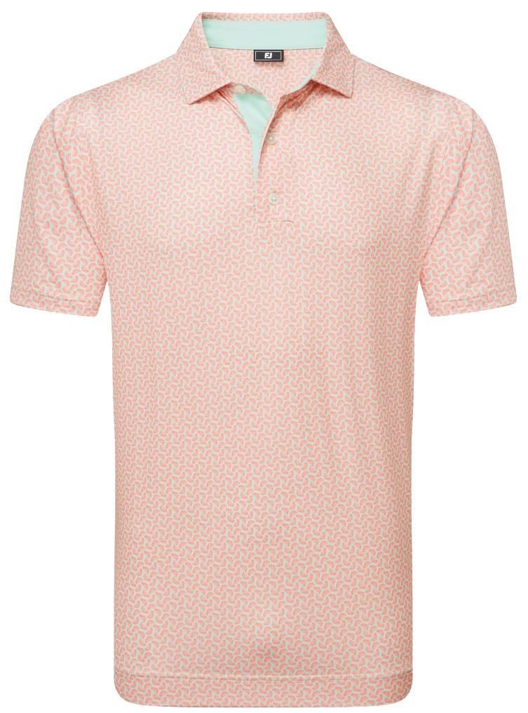 FootJoy Citrus Print Lisle polo da uomo, arancione/pistacchio