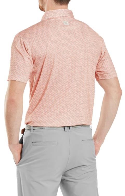 FootJoy Citrus Print Lisle polo da uomo, arancione/pistacchio