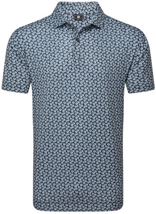 FootJoy Floral Sketch Print Lisle polo da uomo, bianco/navy
