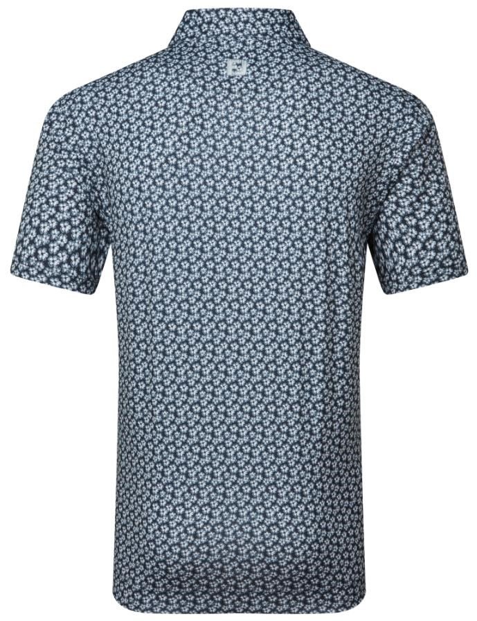 FootJoy Floral Sketch Print Lisle polo da uomo, bianco/navy