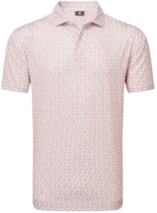 FootJoy Floral Sketch Print Lisle polo da uomo, arancione/bianco