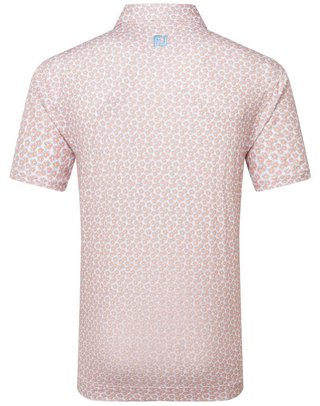 FootJoy Floral Sketch Print Lisle polo da uomo, arancione/bianco