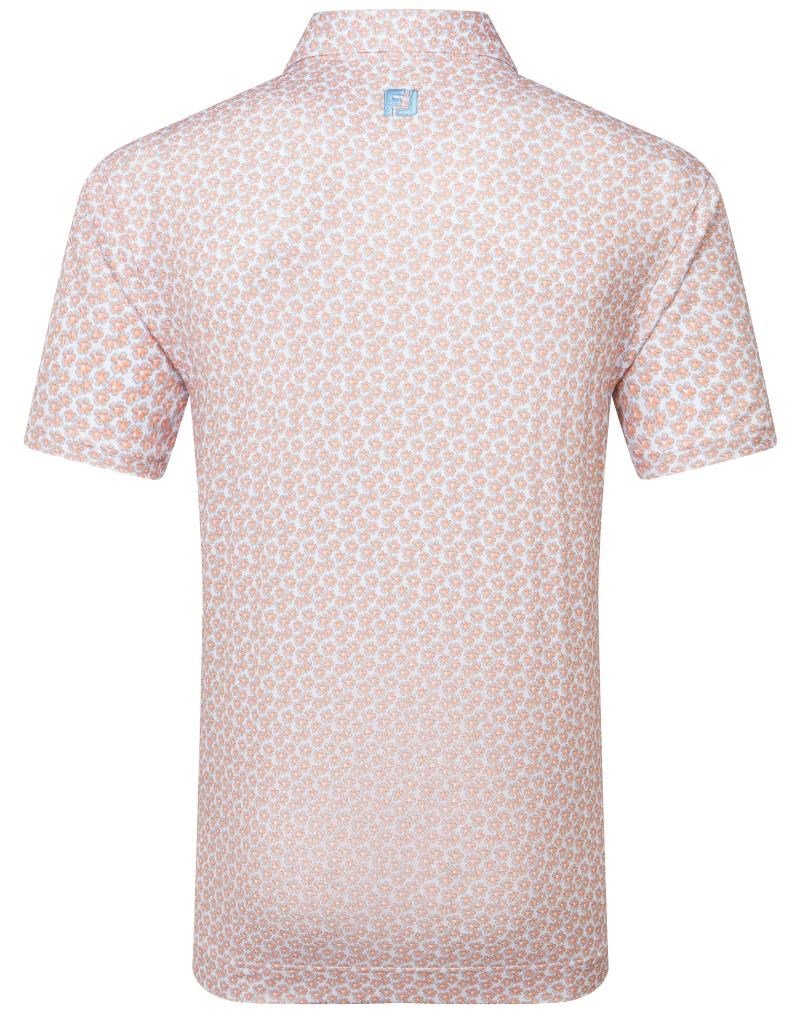 FootJoy Floral Sketch Print Lisle polo da uomo, arancione/bianco