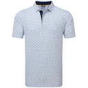 FootJoy Figure Print Lisle polo da uomo, bianco/blu navy