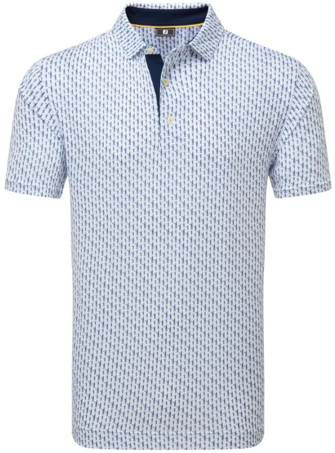 FootJoy Figure Print Lisle polo da uomo, bianco/blu navy