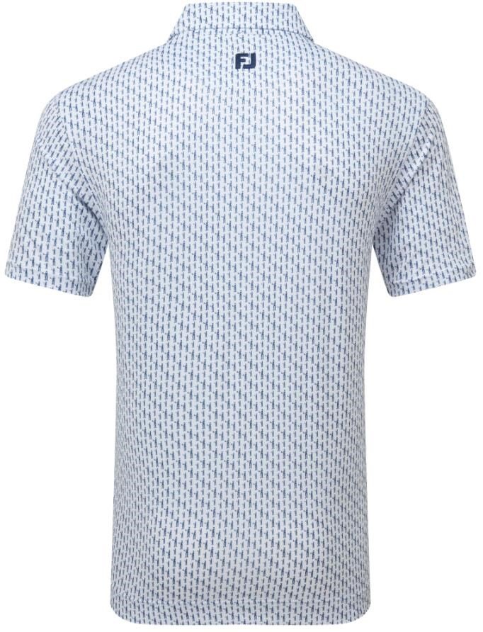 FootJoy Figure Print Lisle polo da uomo, bianco/blu navy