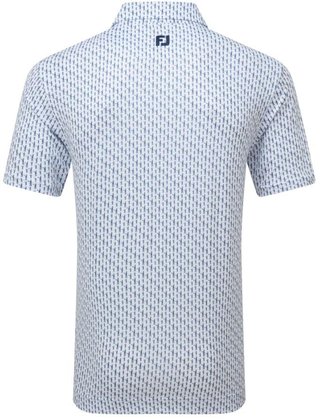 FootJoy Figure Print Lisle polo da uomo, bianco/blu navy