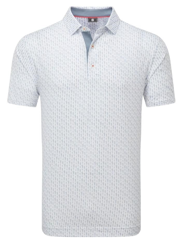FootJoy Figure Print Lisle polo da uomo, bianco/flint