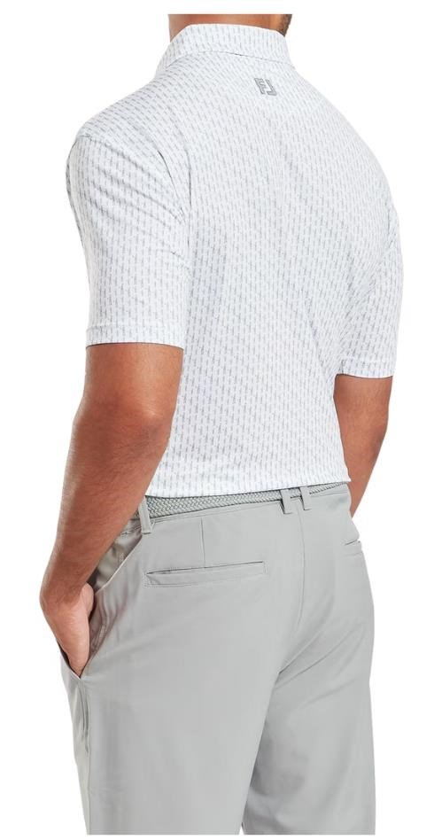 FootJoy Figure Print Lisle polo da uomo, bianco/flint