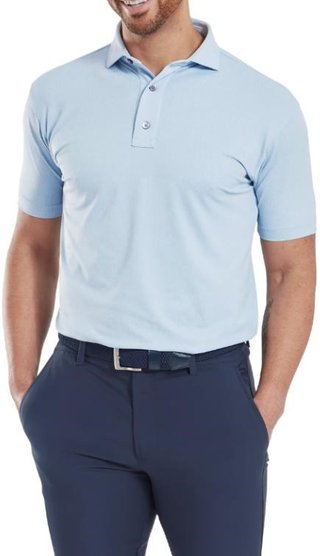 FootJoy Etched Texture Print Lisle polo da uomo, skyway