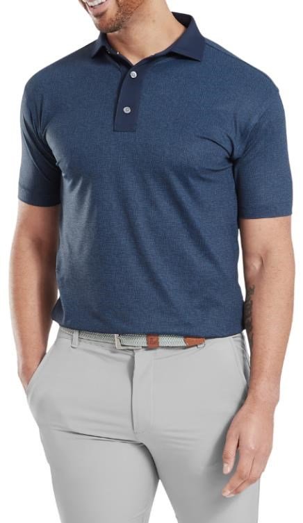 FootJoy Etched Texture Print Lisle polo da uomo, navy