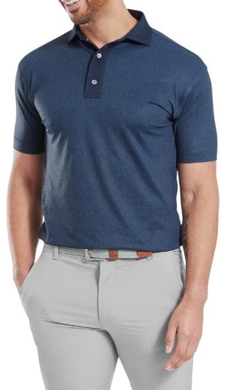 FootJoy Etched Texture Print Lisle polo da uomo, navy