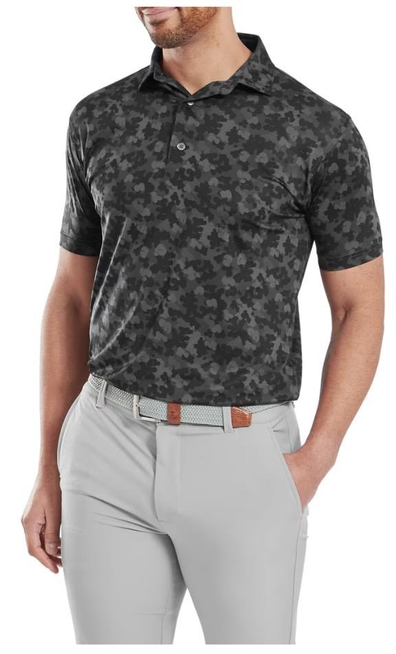 FootJoy Pop Camo Lisle polo da uomo, nero