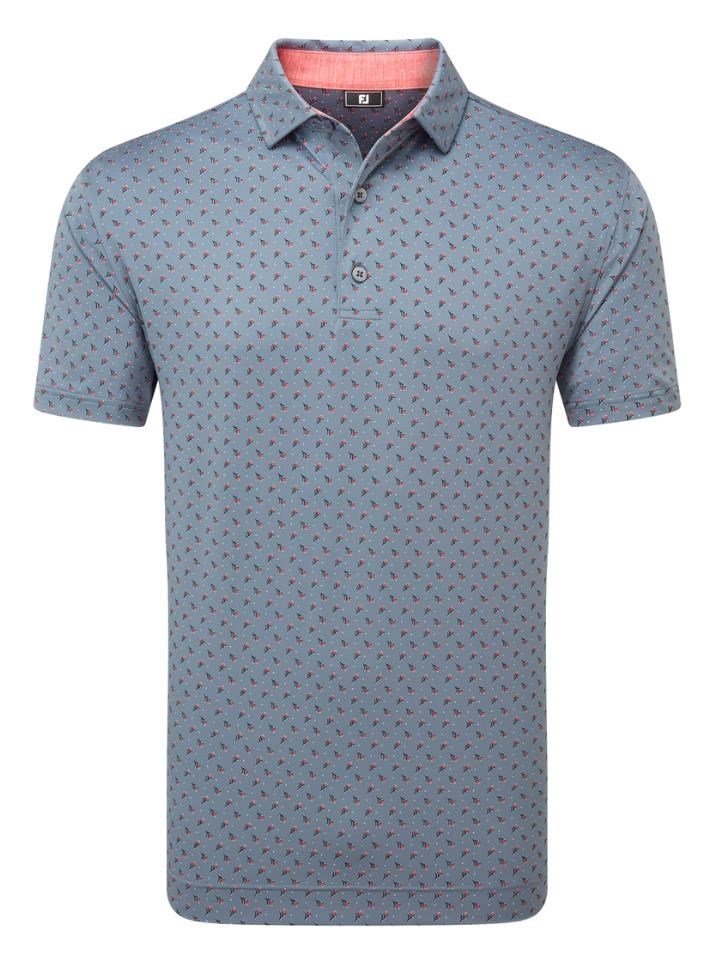 FootJoy Flower Bud Foulard Lisle polo da uomo, flint