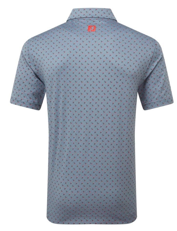 FootJoy Flower Bud Foulard Lisle polo da uomo, flint