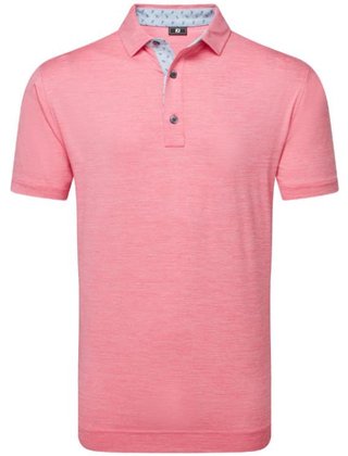 FootJoy Heather Lisle with Trim polo da uomo, pink lemonade heather