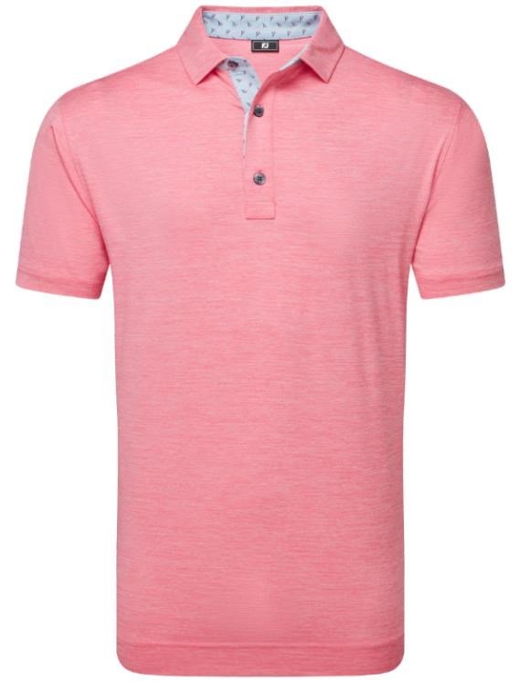 FootJoy Heather Lisle with Trim polo da uomo, pink lemonade heather