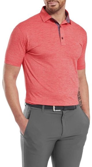 FootJoy Heather Lisle with Trim polo uomo, hibiscus heather