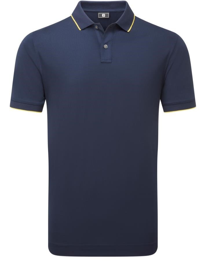 FootJoy Tipped Pique polo da uomo, navy/taxi