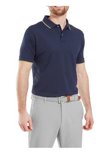 FootJoy Tipped Pique polo da uomo, navy/taxi