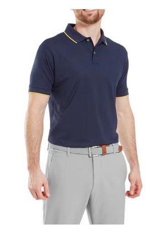 FootJoy Tipped Pique polo da uomo, navy/taxi