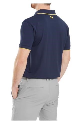 FootJoy Tipped Pique polo da uomo, navy/taxi