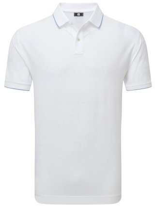 FootJoy Tipped Pique polo da uomo, white/blue jay