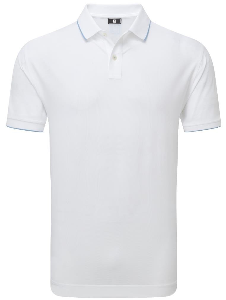 FootJoy Tipped Pique polo da uomo, white/blue jay