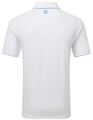 FootJoy Tipped Pique polo da uomo, white/blue jay