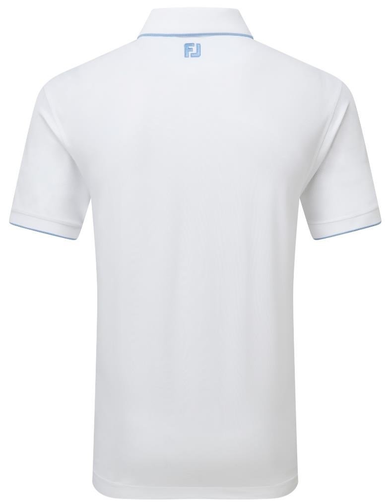 FootJoy Tipped Pique polo da uomo, white/blue jay